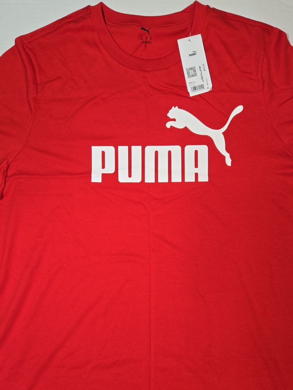 Puma Red Crew Neck Tee with White Logo